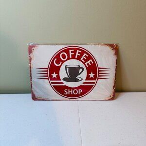 Coffee Shop Metal Sign Vintage Look Rusty Look Novelty Sign